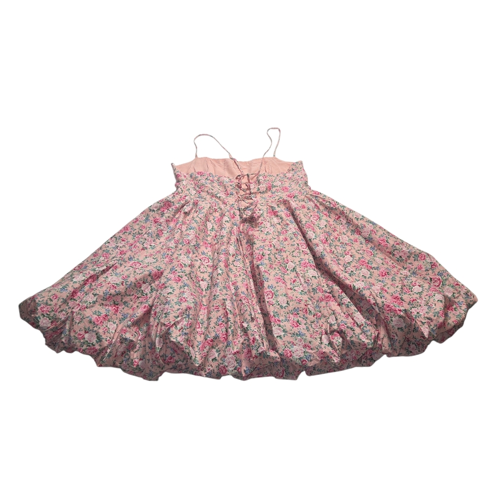 Floral Pink Lace-Up‎ Dress - Picture 3 of 8